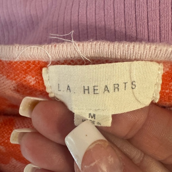 L.A. Hearts Pink Red Malibu Barbie Valentines Halter Knit Tank Crop Top Medium - Picture 8 of 8